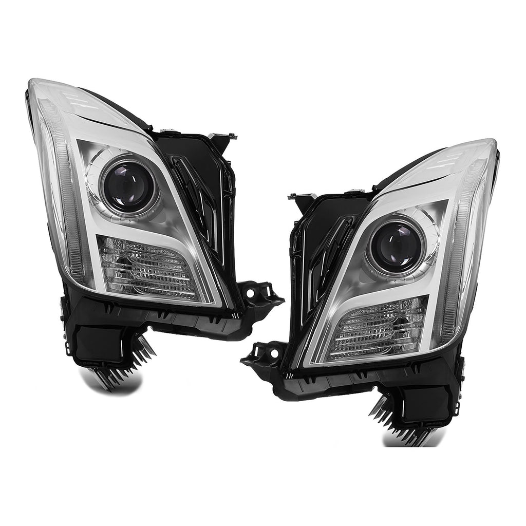 Chrome HID Headlights Pair w/ LED DRL & AFS for Cadillac XTS (2013-2017)