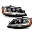 Halogen Headlights Pair w/ LED DRL & Bulbs for Volkswagen Jetta (2017-2018)