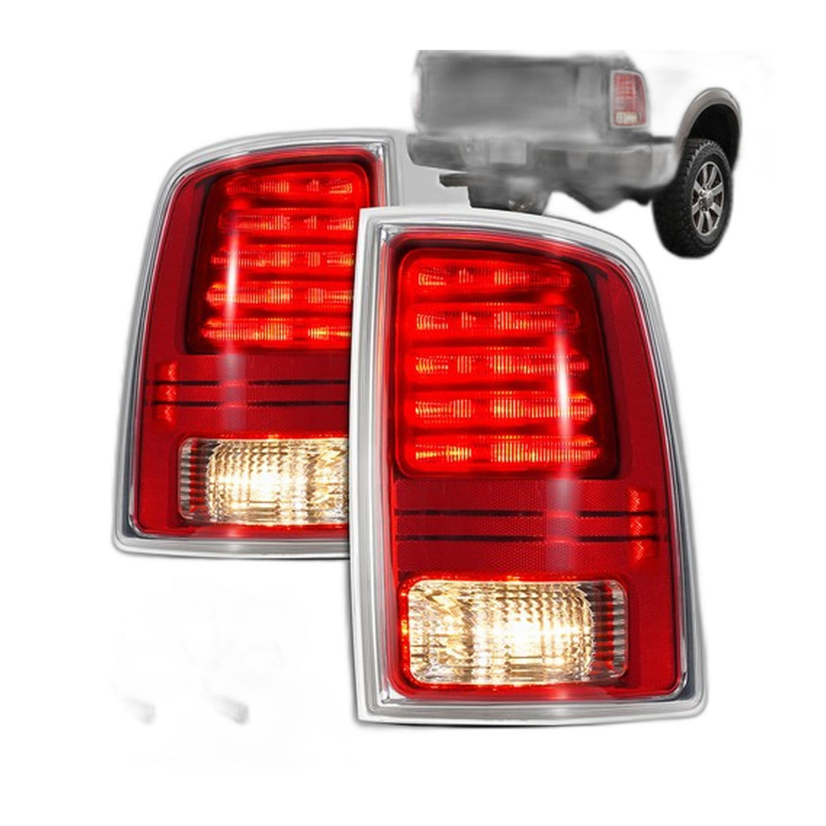 LED Tail Lights Pair for Ram 1500 2500 3500 (2013-2018)