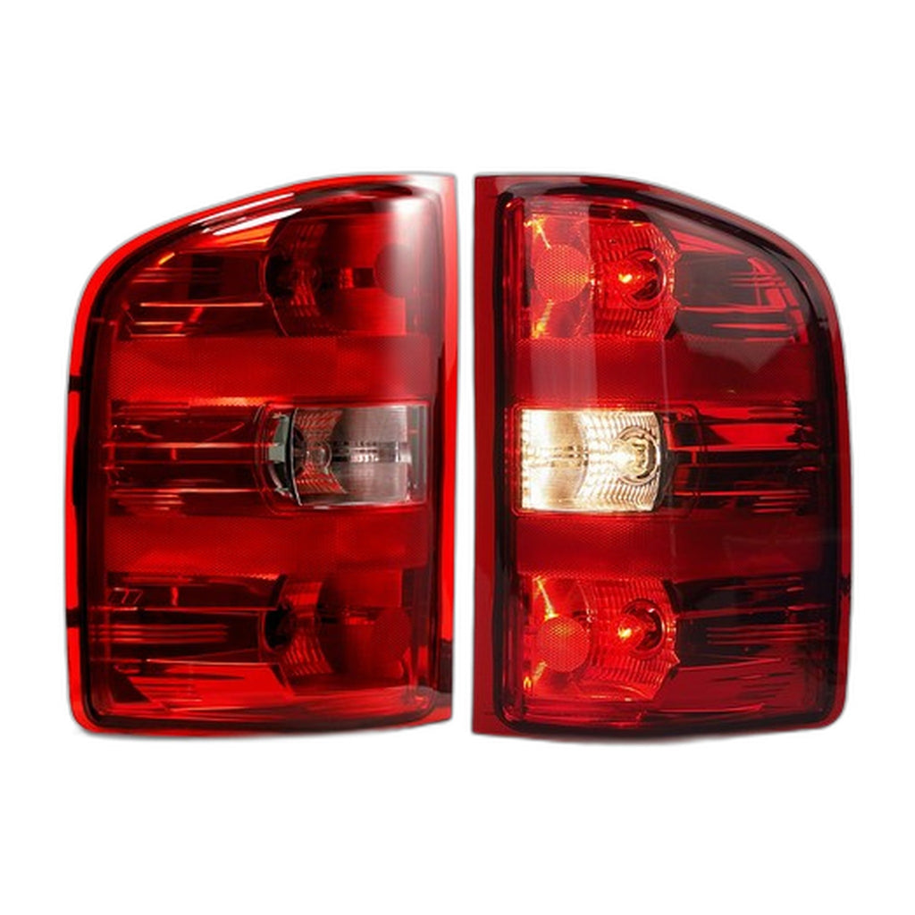Chrome Halogen Tail Lights Pair for Chevy Silverado 1500 2500HD (2007-2013)
