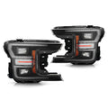 Black Bezel LED Headlights Pair for Ford F-150 (2018-2020)