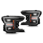 Black Bezel LED Headlights Pair for Ford F-150 (2018-2020)