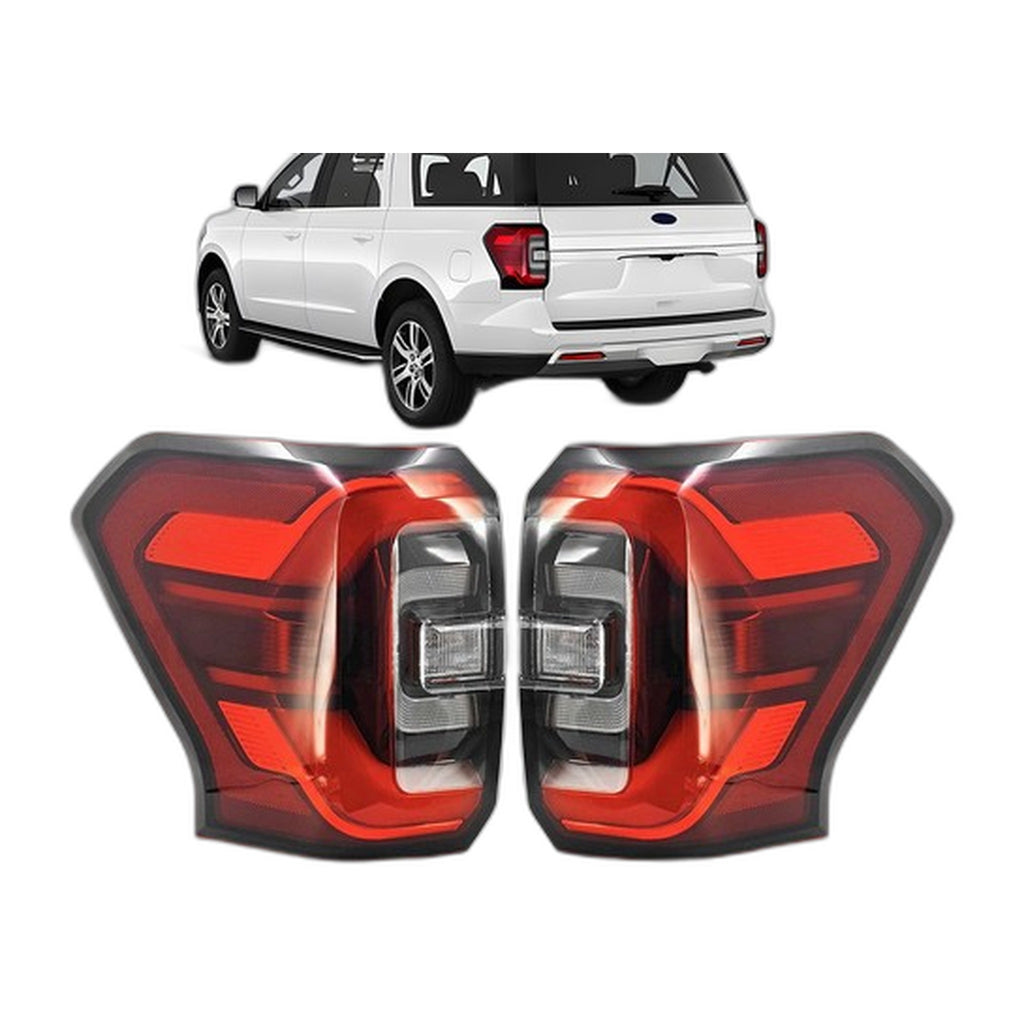 Chrome LED Tail Lights Pair for Ford Expedition Limited King Ranch Platinum (2022-2024)