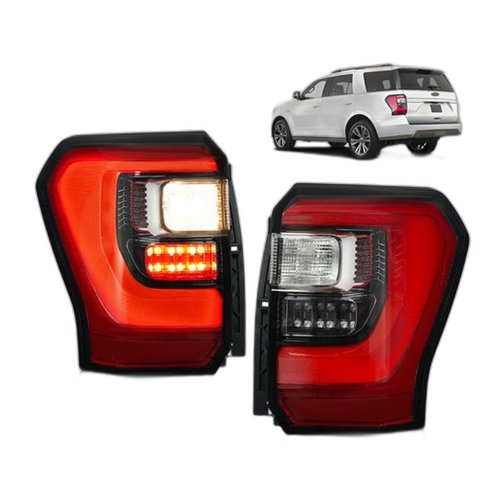 Clear LED Tail Lights Pair for Ford Expedition Limited King Ranch Platinum (2018-2021)
