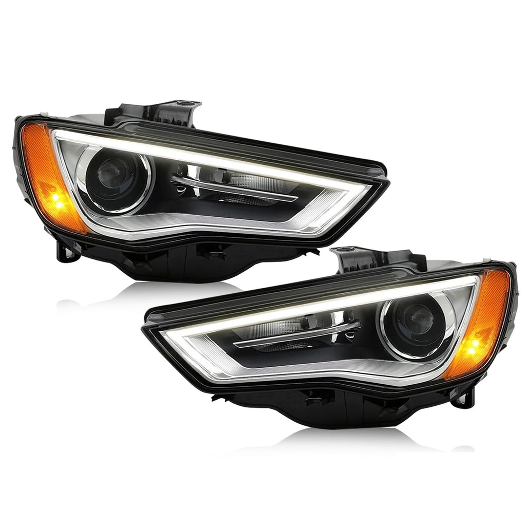 HID Projector Headlights Pair w/ LED DRL for Audi A3 (2015-2016)