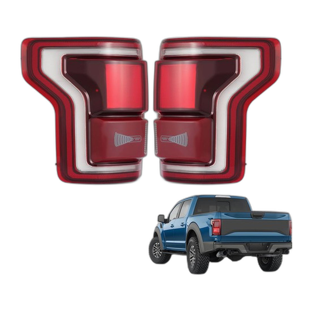 LED Tail Lights Pair for Ford F-150 Raptor with BLIS (2017-2019)