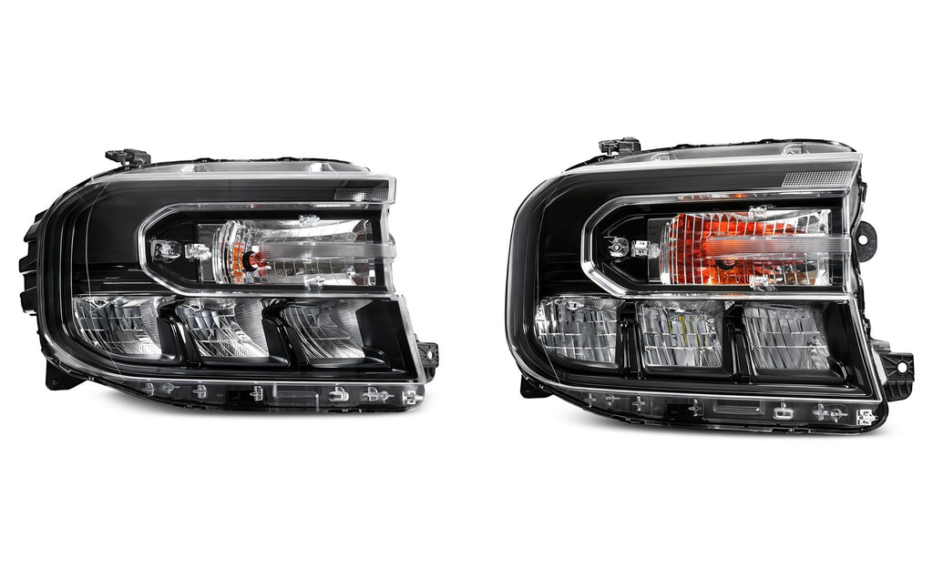 LED Headlights Pair w/ LED Module, Black for Ford Maverick XL XLT (2022-2024)