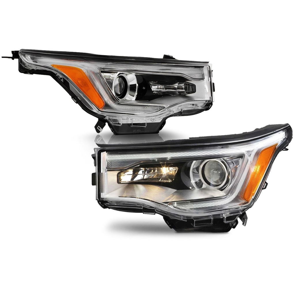 HID Projector Headlights Pair w/ LED DRL, Bulbs & Ballasts for GMC Acadia (2017-2019)