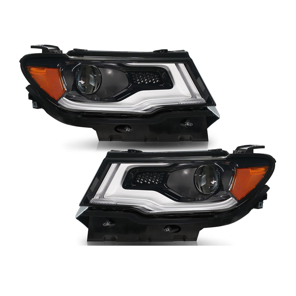 HID Projector Headlights Pair w/ LED DRL for Jeep Compass (2017-2021)