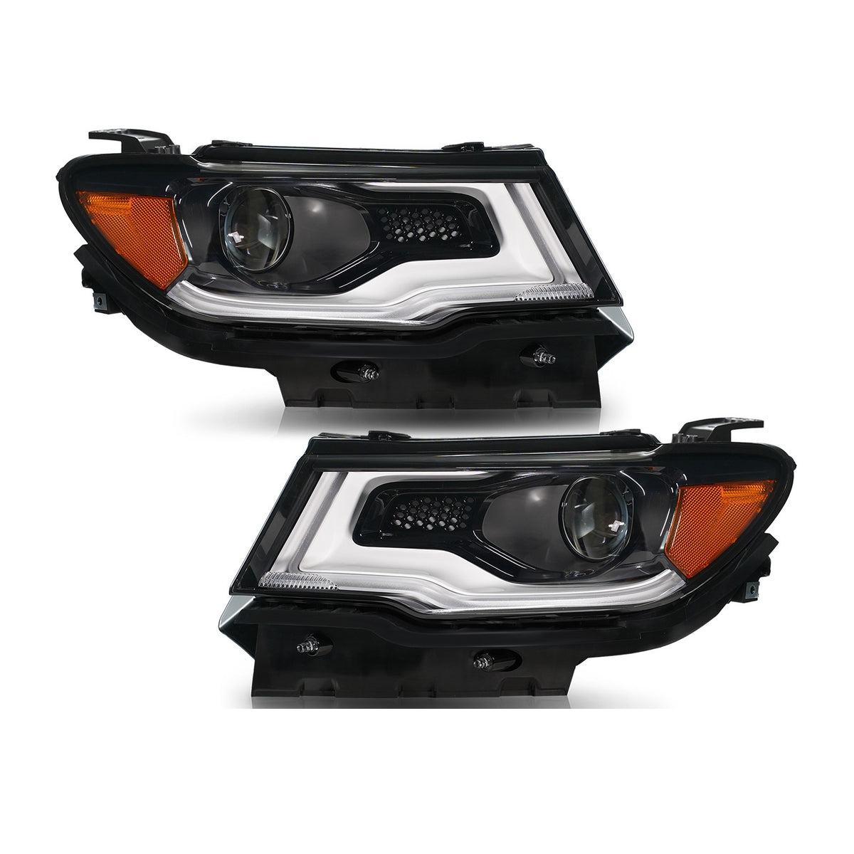 HID Projector Headlights Pair w/ LED DRL for Jeep Compass (2017-2021)
