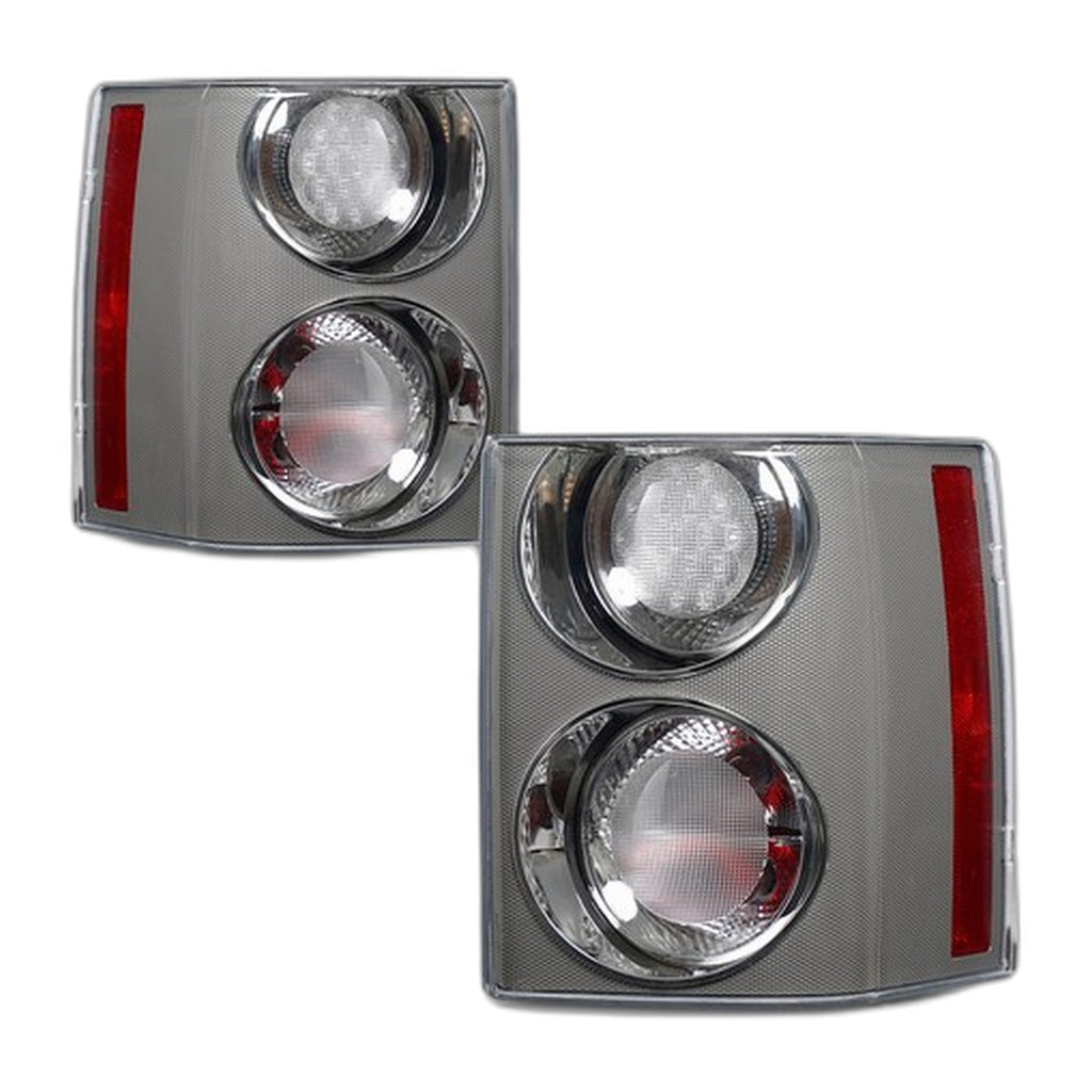 Chrome Clear Lens Tail Lights Pair for Land Rover Range Rover L322 (2002-2009)