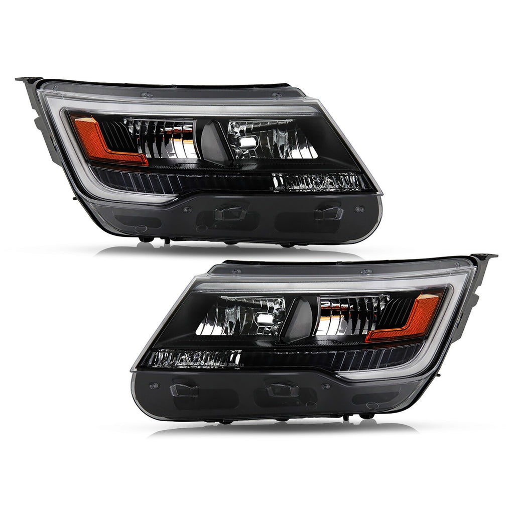 Black LED Headlights Pair for Ford Explorer Sport (2016-2018)