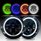 HALO RGB Color Projector LED Headlights for Wrangler 1996 - 2018 - GENSSI Lighting