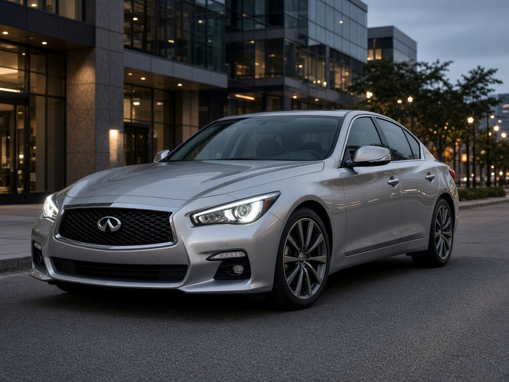 2014-2022 Infiniti Q50 with chrome LED headlights installed