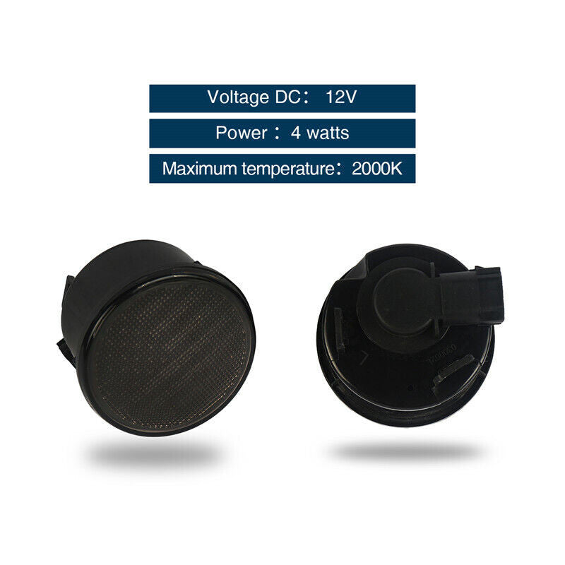 USA American Flag LED Turn Signals Lights Set Amber Smoked Lens for 2007-2018 Jeep Wrangler JK JKU Lighting