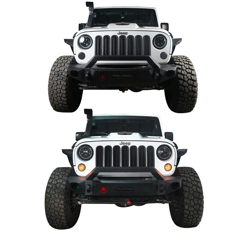 USA American Flag LED Turn Signals Lights Set Amber Smoked Lens for 2007-2018 Jeep Wrangler JK JKU Lighting