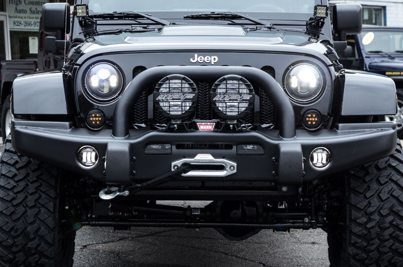 XPE Honeycomb Array Black LED Headlights + LED Fog for Jeep Wrangler JK 2007-2018 Lighting