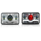 4x6 LED Projector Demon DRL Eyes Headlights Chrome Set Default Title Lighting