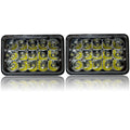 4x6 LED Array Headlights H4651 H4652 H4656 H4666 H6545 Chrome Set Default Title Lighting
