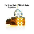 7443 LED No Hyper Flash Amber White Switchback for Jeep - GENSSI Lighting