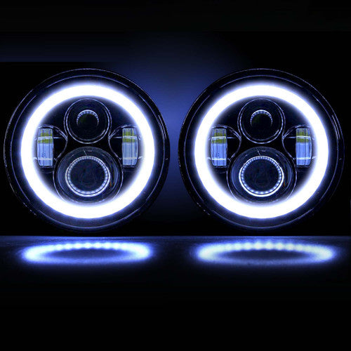 HALO Projector Black LED Headlights for Wrangler 1996-2018 Lighting