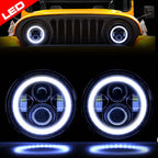 HALO Projector Black LED Headlights for Wrangler 1996 - 2018 - GENSSI Lighting