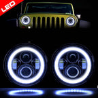 HALO Projector Chrome LED Headlights for Wrangler 1996 - 2018 - GENSSI Lighting