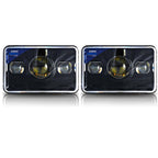4x6 LED Projector Headlights H4651 H4652 H4656 H4666 H6545 Black Set Lighting