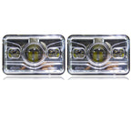 4x6 LED Projector Headlights H4651 H4652 H4656 H4666 H6545 Chrome Set - GENSSI Lighting