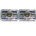4x6 LED Projector Headlights H4651 H4652 H4656 H4666 H6545 Chrome Set Default Title Lighting