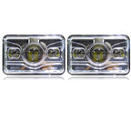 4x6 LED Projector Headlights H4651 H4652 H4656 H4666 H6545 Chrome Set - GENSSI Lighting