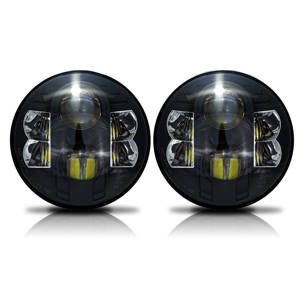 APOLLO Black Projector LED Headlights for Wrangler 1996-2018 Lighting