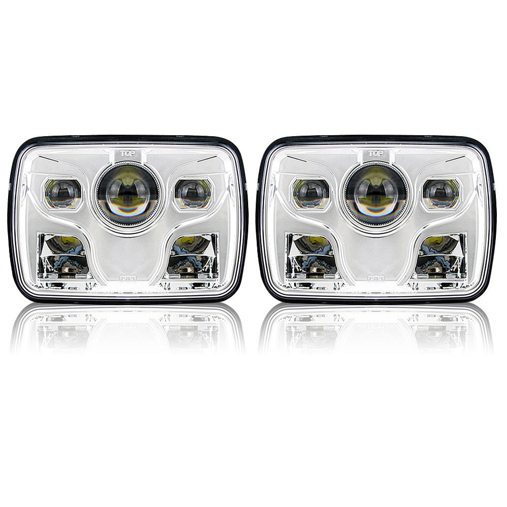 APOLLO LED Chrome Projector Headlights for XJ and YJ Lighting