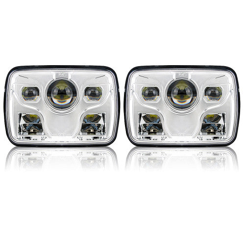 APOLLO LED Chrome Projector Headlights for XJ and YJ Lighting