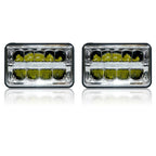 4x6 LED Reflector w/DRL Headlights Chrome Set - GENSSI Lighting