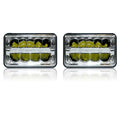 4x6 LED Reflector w/DRL Headlights Chrome Set Default Title Lighting