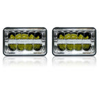 4x6 LED Reflector w/DRL Headlights Chrome Set - GENSSI Lighting