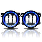 4 Inch LED Blue Halo Fog Lamp Lights For Jeep Wrangler JK - GENSSI Lighting