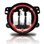 4 Inch LED Red Halo Fog Lamp Lights For Jeep Wrangler JK - GENSSI Lighting