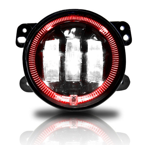 4 Inch LED Red Halo Fog Lamp Lights For Jeep Wrangler JK Default Title Lighting
