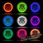 7 Inch HALO RGB Color Projector LED Headlights & Fog Lights Kit for Wrangler JK 2007 - 2017 - GENSSI Lighting