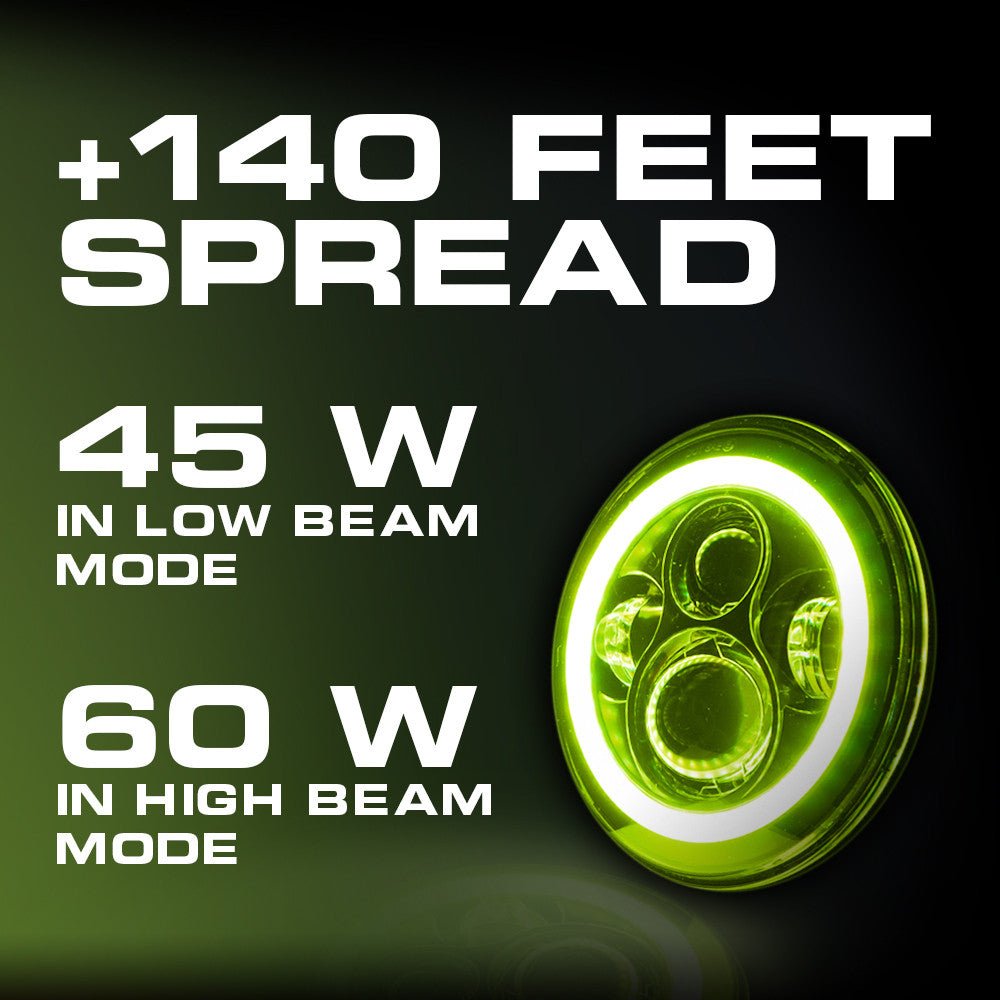 7 Inch HALO RGB Color Projector LED Headlights & Fog Lights Kit for Wrangler JK 2007 - 2017 - GENSSI Lighting