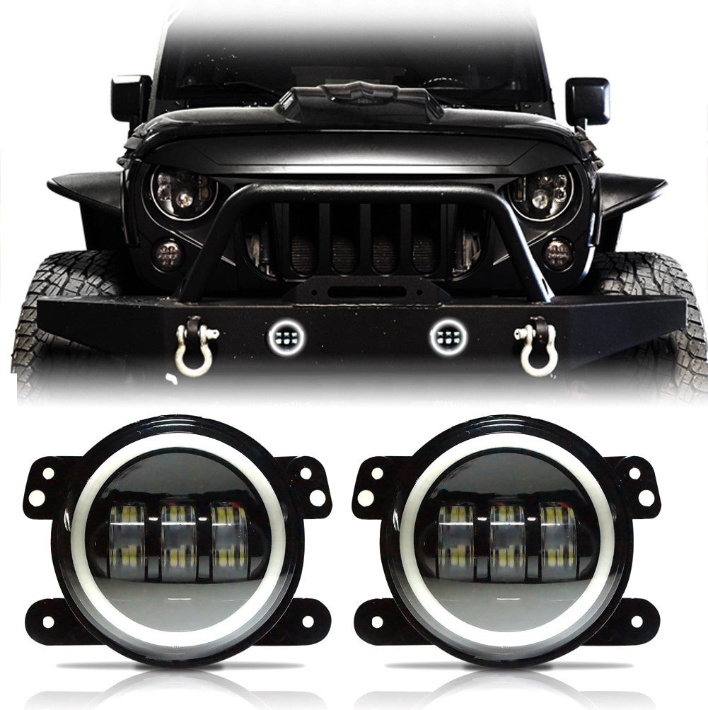 HALO White LED Fog Lamps for Wrangler JK 2007-2018 Lighting