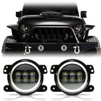 HALO White LED Fog Lamps for Wrangler JK 2007 - 2018 - GENSSI Lighting