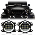HALO White LED Fog Lamps for Wrangler JK 2007 - 2018 - GENSSI Lighting