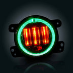 4 Inch LED Green Halo Fog Lamp Lights For Jeep Wrangler JK - GENSSI Lighting