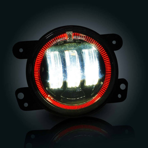 4 Inch LED Red Halo Fog Lamp Lights For Jeep Wrangler JK - GENSSI Lighting