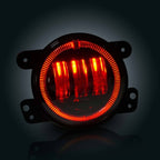 4 Inch LED Red Halo Fog Lamp Lights For Jeep Wrangler JK - GENSSI Lighting