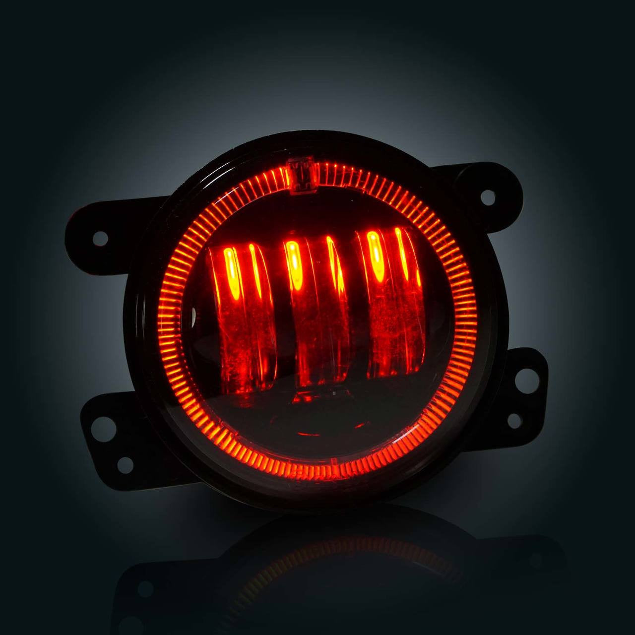 4 Inch LED Red Halo Fog Lamp Lights For Jeep Wrangler JK Lighting