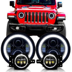 Halo Headlight Fog Light Combo for Wrangler Sport Sport S 2018 up - GENSSI Lighting